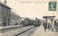 CPA 63 SAINT ELOY LES MINES INTERIOR DE LA GARE (cpa rare with 2 trains picture