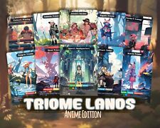 x10 Triome Lands Anime Ed - High Quality Altered Art Custom Cards Full Set picture