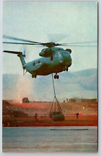 c1960s Chopper Delivers Supplies Black Star Vietnam Helicopter Vintage Postcard picture