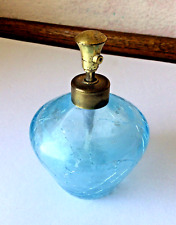 Antique Crackled Light Blue Perfume Bottle. Blue color crackle glass. I.W. Rice picture