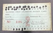 WW II McChord Field CIGARETTE RATION CARD Army Air Force WW2 picture