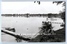 White Bear Lake MN Postcard RPPC Photo Scene At Bald Eagle Lake Boats c1950's picture