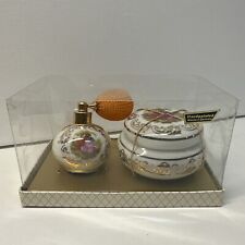 Royal Bavaria Germany Perfume Atomizer Powder Jar Handpainted Porcelain Vintage picture