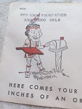 1954 Red Man Foundation Anadarko Oklahoma Souvenir Land Deed Indian Reservation picture