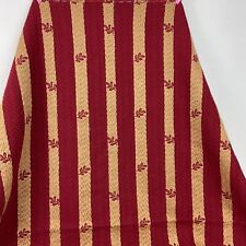 Vintage red floral striped Interior Designer heavy upholstery fabric 36” x 51” picture