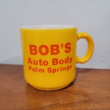 Vintage Milk Glass Advertising Coffee Mug Palm Springs Bob's Auto Body picture