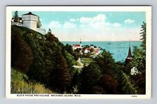 Mackinac Island MI-Michigan, Block House & Village, Antique, Vintage Postcard picture