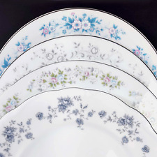 Mismatched China Dinner Plates Vintage Floral Plates Mix and Match Set of 4 picture