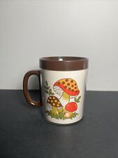 Vintage Merry Mushroom Thermo-Serv Insulated Plastic Mug Brown Made in USA picture