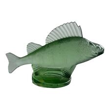 Lalique Fish Figurine Green Perch Poisson Paperweight  X-Large 6.25