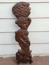 Africa Plaque- Woman carrying Oil-palm fruits with baby on her back picture
