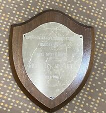 Vintage Award Wall Plaque Dennison Manufacturing Brass Wood  Plaque 1967 picture