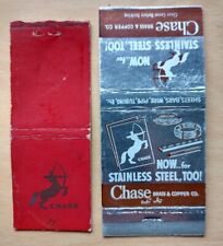 Chase Brass & Copper Co Federal Matchbook Cover Lot 1930s + 50s Stainless Steel picture