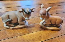 Vtg Enesco 1982 Blessed Beast Little Bible Friends Donkey & Cow E-5677 Nativity picture