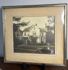 RARE 1930s VINTAGE Ford V PHOTOGRAPH On Quiet Street USA  “14x 13” Framed picture