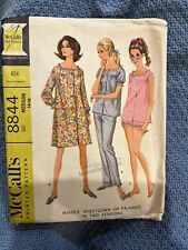 Vintage McCall's 8844 Misses Nightgown Or Pajamas In 2 Versions Size 14-16 picture
