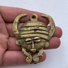 RARE EXTREMELY ANCIENT BRONZE ANTIQUE VIKING STATUE FACE ART ARTIFACT AUTHENTIC picture