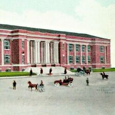C.1908 Milwaukee, WI. Downtown. New Auditorium Stadium. Horse And Buggies. Cars. picture