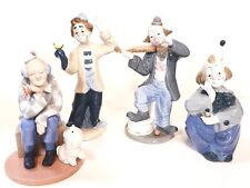 Paul Sebastian Porcelain Clown Figurines Lot Of 4 Magician Dreamy Violin picture