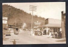 REAL PHOTO GAULEY BRIDGE WEST VIRGINIA DOWNTOWN GAS STATION CARS POSTCARD COPY picture