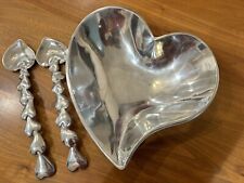 Vintage Mariposa Large Heart Platter And Serving Spoons picture