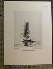 1928 GEORGE C WALES NAUTICAL SAIL SHIP SCHOONER BOAT KINDER THICK PRINT 30330 picture