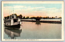Canandaigua, New York - Boat Leaving Wharf, Lake - Vintage Postcards - Unposted picture