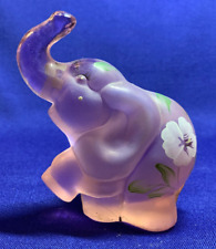 Fenton Autographed Satin Rose Pink Elephant Figurine Satin Rose Hand Painted picture