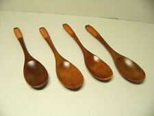 4 Pcs Set Handmade Natural Wood Wooden Table Spoons Soup Broth Cooking Kitchen picture