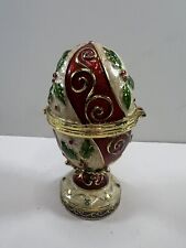 Musical FABERGE EGG STYLE Vintage Music Box - Wish You A Merry Christmas picture
