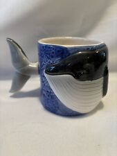 Vintage Bergschrund Seattle 1991 Blue Whale Coffee Mug with Tail Handle, As Is picture