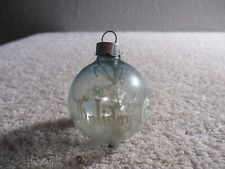 Vintage WWII 2 Era Unsilvered Santa HolidayTinsel Christmas Glass Ornament 2'' picture