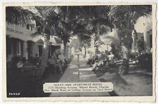 1930's Miami, Florida - Ocean Side Apartment & Hotel - Vintage Postcard picture
