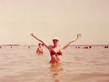 1990s Slim Pretty Young Woman Bikini Shows Armpits Vintage Photo Snapshot picture