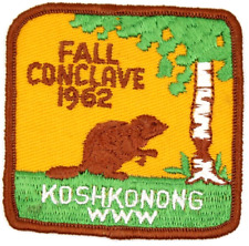 Vintage 1962 Fall Conclave Koshkonong Lodge 302 Patch Indian Trails Wisconsin WI picture