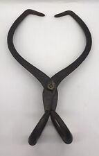 Antique Ice Block Tongs Large Hand-Forged Cast Iron Ice Hook Primitive Vintage  picture