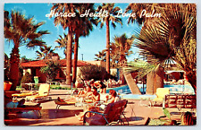 Palm Springs CA Horace Heidt's Lone Palm Hotel Pool Guests Postcard A16 picture