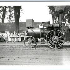 c1950s Mt Pleasant IA RPPC Steam Tractor Show Midwest Old Settlers Thresher A167 picture