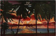 FL-Florida, Sunrise On The Florida Coast, Scenic View, Vintage Postcard picture