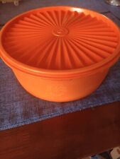 Vintage Tupperware 8 inch ro Orange 8 inch Food Storage Container Sunburst  picture