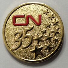 VINTAGE CNR CN CANADIAN NATIONAL RAILWAY 35 YEAR SERVICE PIN 7/8” picture