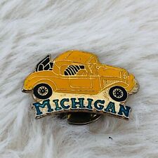 Vtg Michigan Souvenir Yellow Enamel Ford Model T Lapel Pin picture