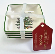 Spode Christmas Tree 3” Square Mini Dishes Set Of 4 NWT picture