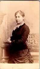 Pensive Lady in Lovely Suit w/Lace Collar, Adv. on Back, c1878, CDV Photo #2199 picture