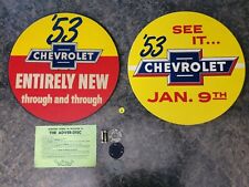 Vintage 1953 Genuine Chevrolet / Corvette ORIGINAL RARE Gas & Oil Sign picture