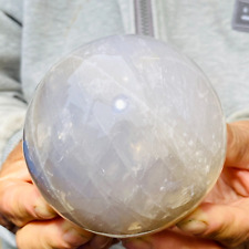 990g Large Natural Light Blue Rose Quartz Crystal Sphere Rock Healing Specimen picture
