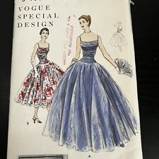 Vintage 1950s Vogue Special Design S4606 Evening Gown Dress Sewing Pattern 14 XS picture