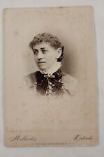 Antique Cabinet Card Photograph Well Dressed Victorian Woman Detroit Michigan   picture
