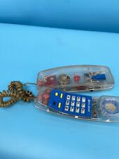 VTG Lenox Sound Clear Phone PH1200 Landline Corded Desk 90s Blue Transparent Y2K picture