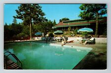 Julian CA-California Pine Hills Lodge And Cottages Pool Area Vintage Postcard picture